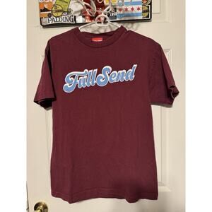Full Send Nelk Boys Burgundy Graphic Spellout T-Shirt Adult Size Medium